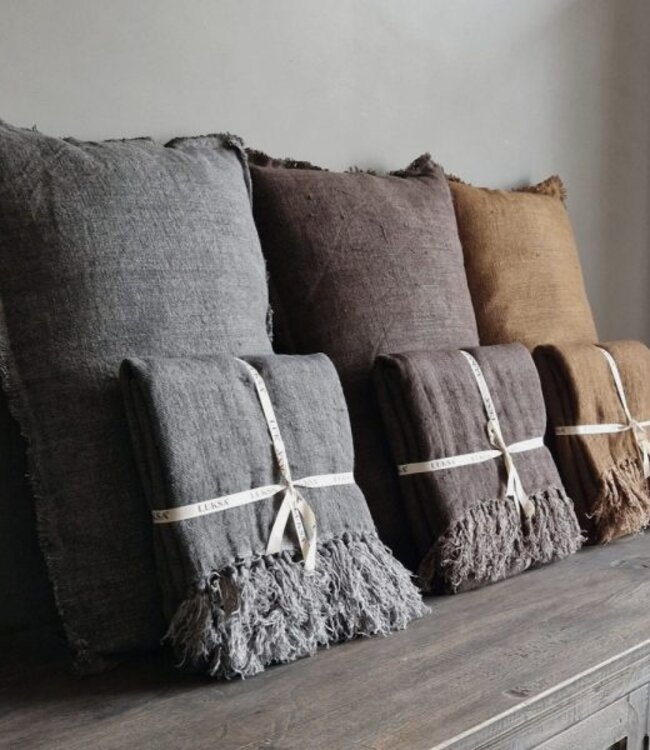 Luksa Home Collection Sierkussen Azra | Bruingrijs | 50 x 50 cm