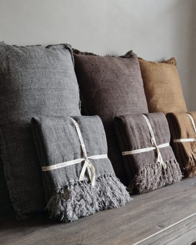 Luksa Home Collection Sierkussen Azra | Bruingrijs | 60 x 40 cm
