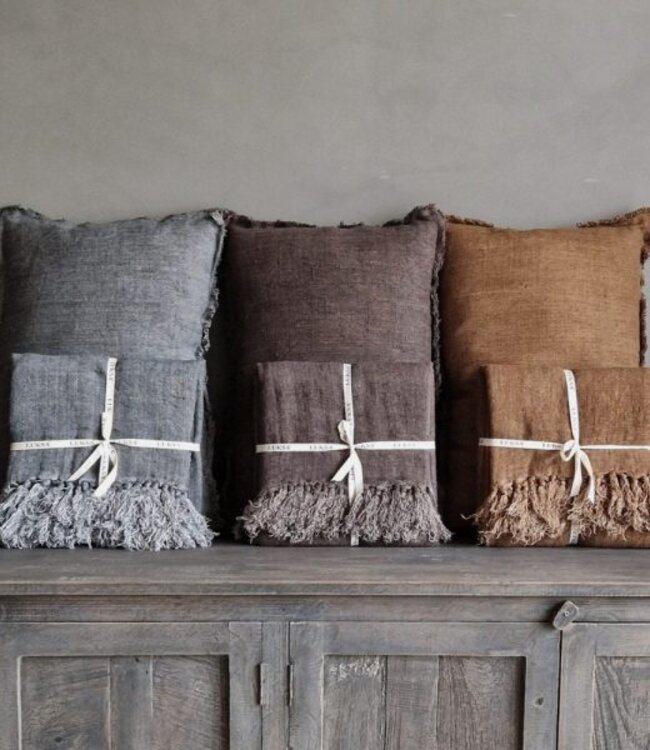 Luksa Home Collection Sierkussen Azra | Bruingrijs | 60 x 40 cm