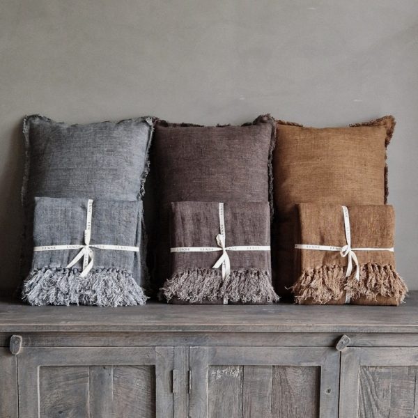 Luksa Home Collection Sierkussen Azra | Bruingrijs | 60 x 40 cm