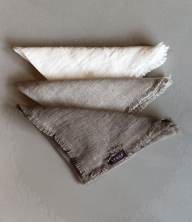 Luksa Home Collection Linnen Servet Azra | 2 Stuks | Taupe | 45 x 45 cm