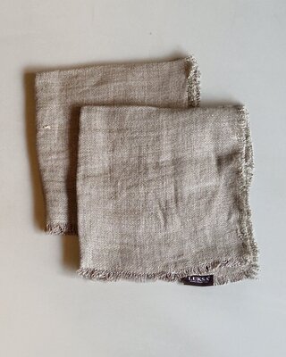 Luksa Home Collection Linnen Servet Azra | 2 Stuks | Taupe | 45 x 45 cm