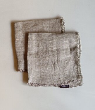Luksa Home Collection Linnen Servet Azra | 2 Stuks | Taupe | 45 x 45 cm