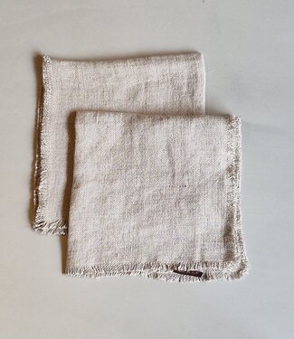 Luksa Home Collection Linnen Servet Azra | 2 Stuks | Beige | 45 x 45 cm