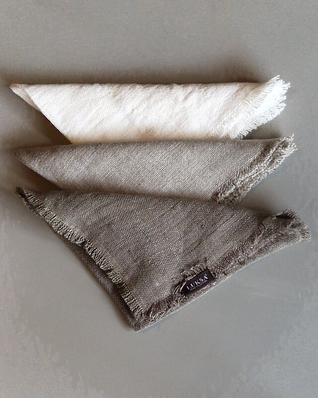 Luksa Home Collection Linnen Servet Azra | 2 Stuks | Off-White | 45 x 45 cm