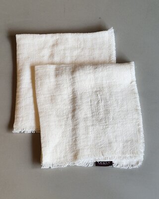 Luksa Home Collection Linnen Servet Azra | 2 Stuks | Off-White | 45 x 45 cm