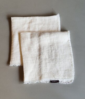 Luksa Home Collection Linnen Servet Azra | 2 Stuks | Off-White | 45 x 45 cm