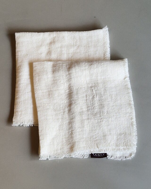 Luksa Home Collection Linnen Servet Azra | 2 Stuks | Off-White | 45 x 45 cm
