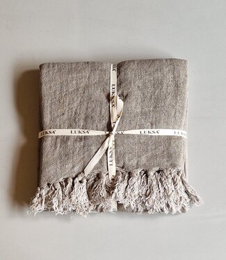 Luksa Home Collection Linnen Plaid Sana | Taupe | 130 x 170 cm