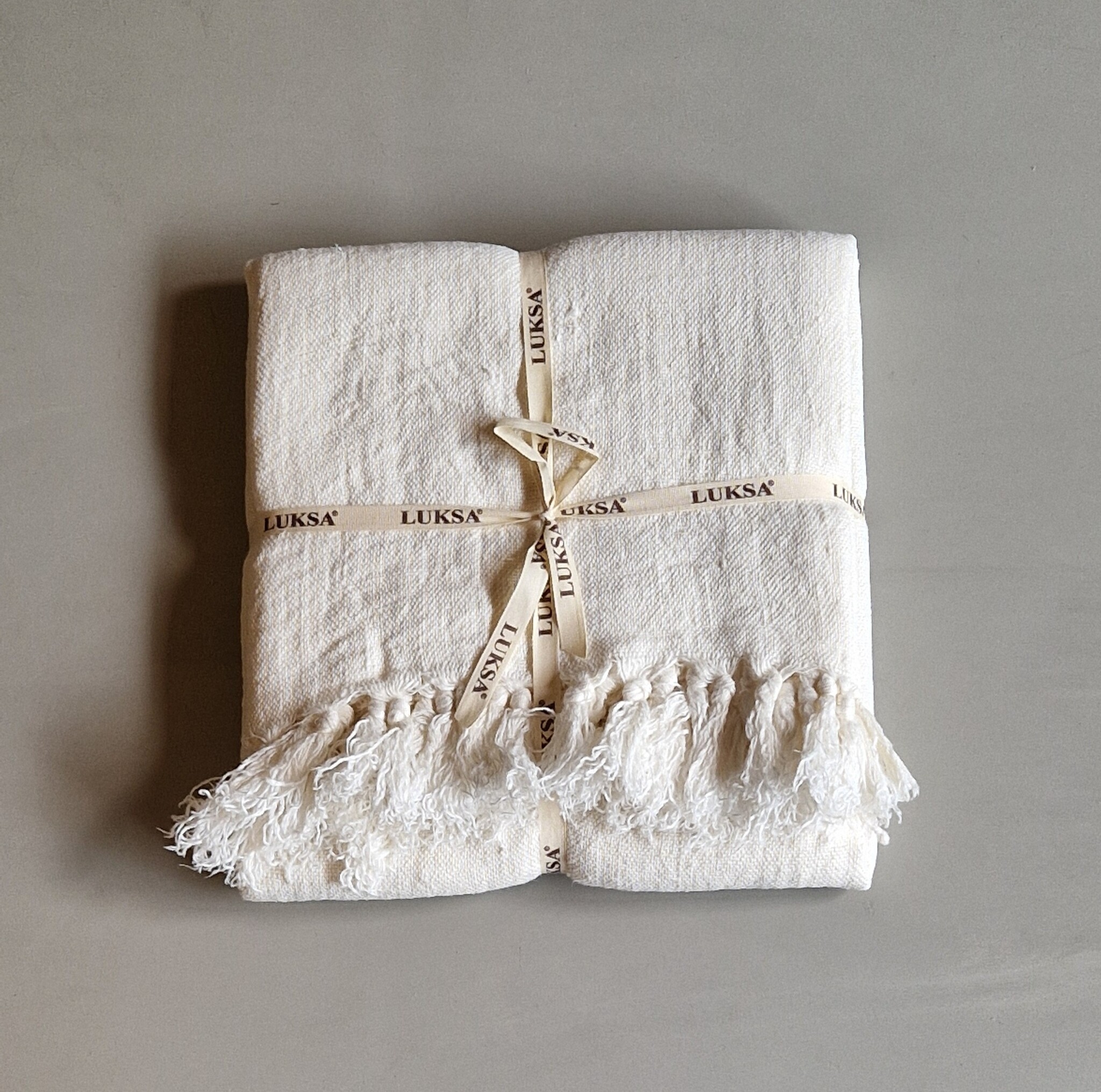 Luksa Home Collection Linnen Plaid Sana | Off-White | 130 x 170 cm