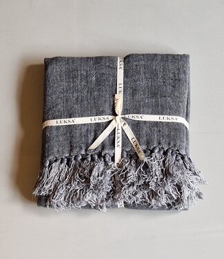 Luksa Home Collection Linnen Plaid Sana | Bruingrijs | 130 x 170 cm