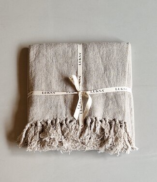 Luksa Home Collection Linnen Plaid Sana | Beige | 130 x 170 cm