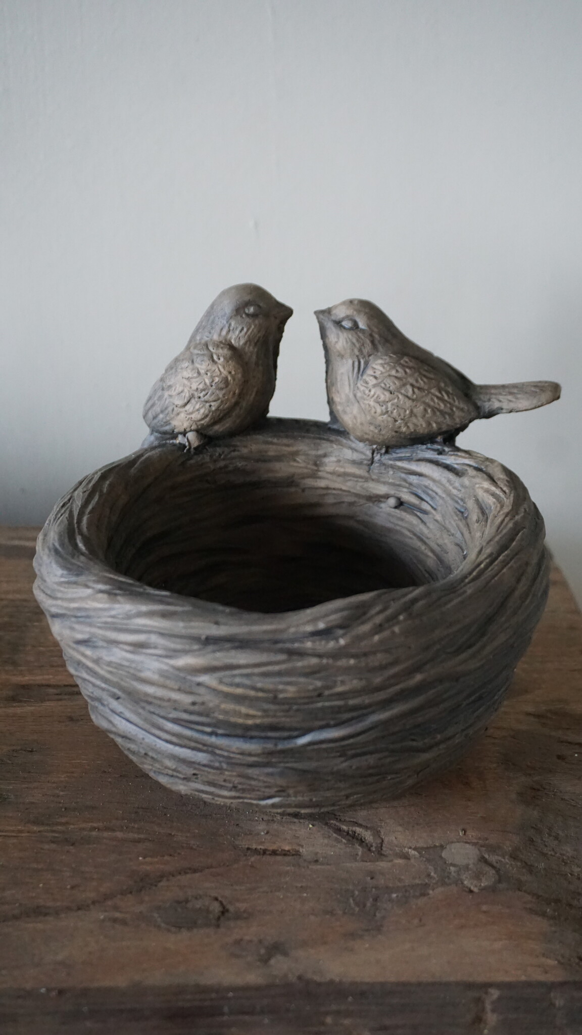 Brynxz Vogelnestje Met 2 Vogeltjes | Majestic Brown | H14xD16 cm