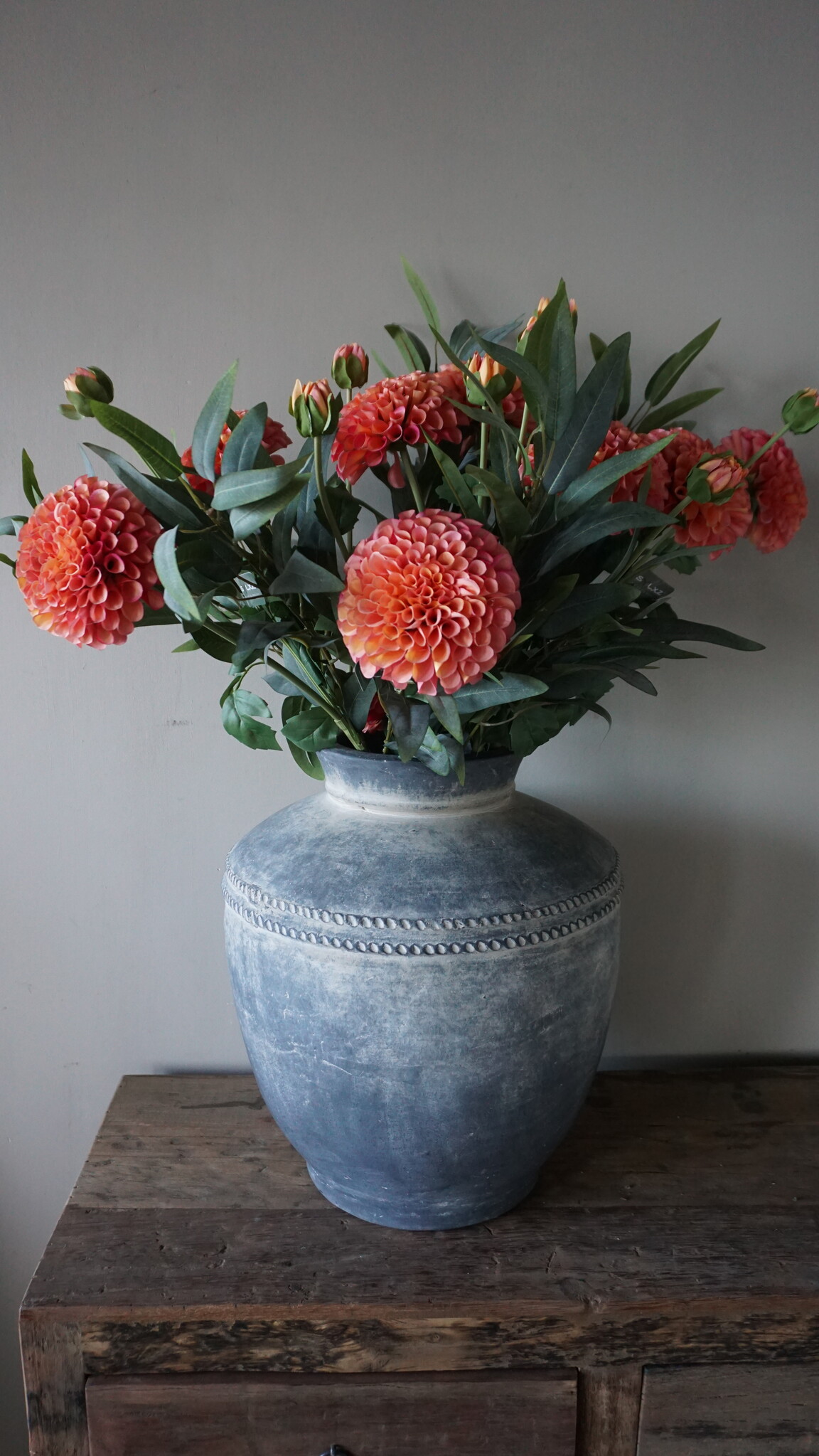 Brynxz Mangoblad Kunstplant | Grijs/Groen | L88 cm