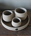 Brynxz Set Dienblad + 3 Potjes | Majestic Taupe | H10xD30 cm