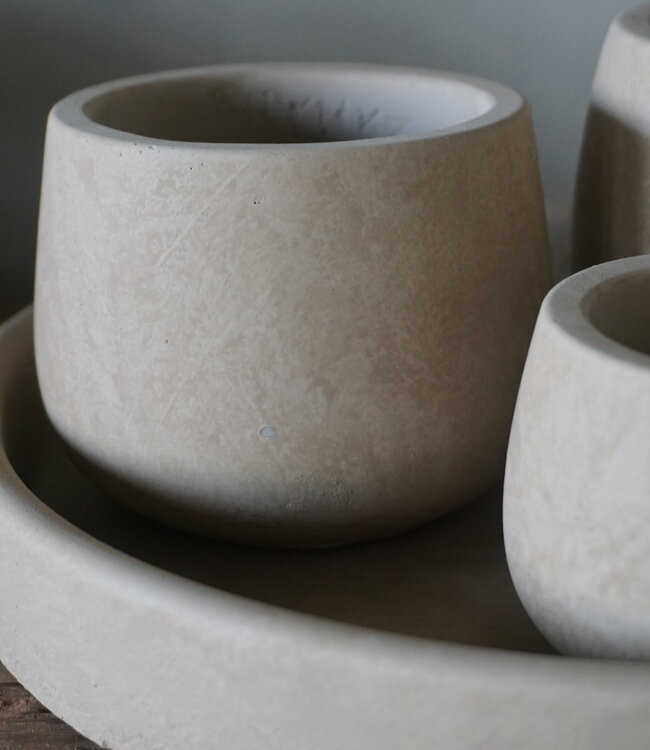 Brynxz Set Dienblad + 3 Potjes | Majestic Taupe | H10xD30 cm