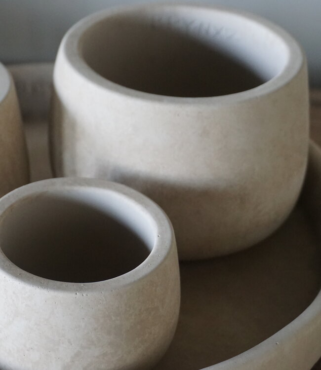 Brynxz Set Dienblad + 3 Potjes | Majestic Taupe | H10xD30 cm