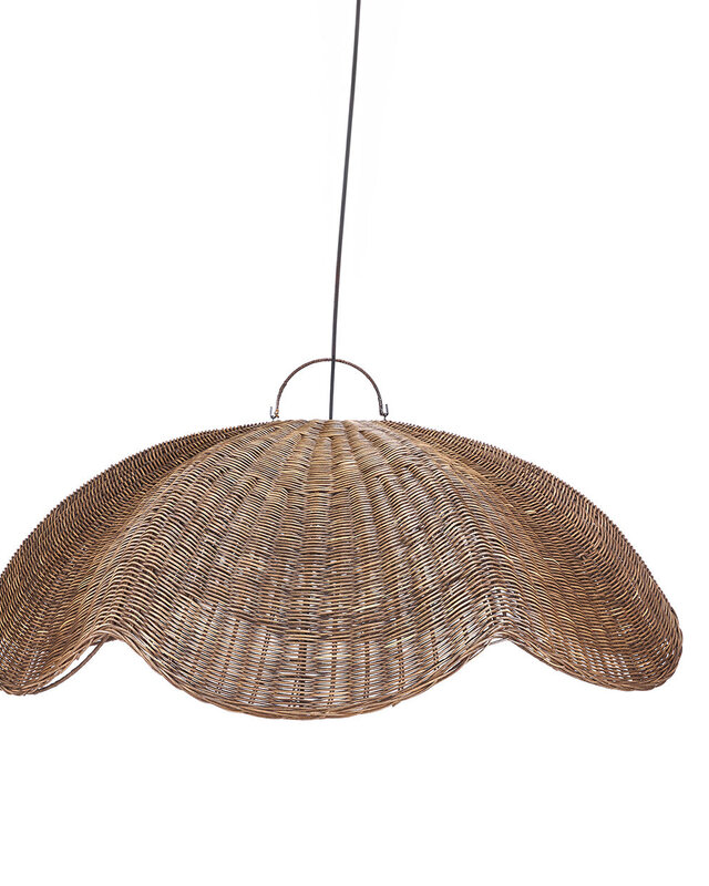 Bazar Bizar Antwerp De Wave-pendellamp - Donkere walnoot - L - 103x40