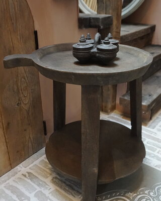 Luksa Home Collection Bijzettafel Hout Josefien Met Schaal H60xB50 Cm