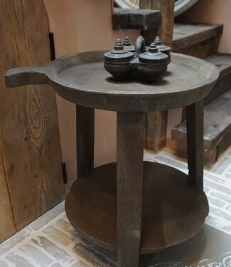 Luksa Home Collection Bijzettafel Hout Josefien Met Schaal H60xB50 Cm