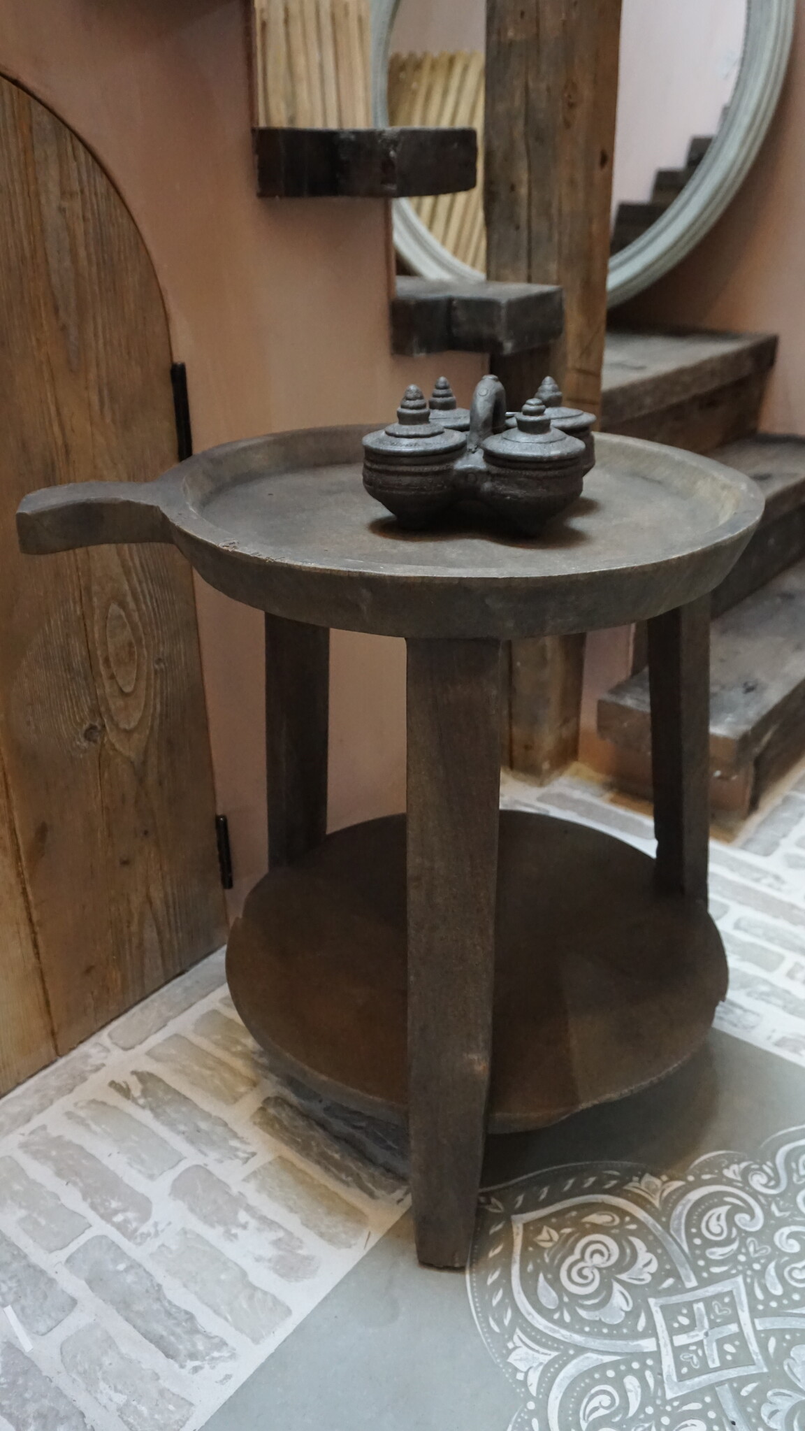 Luksa Home Collection Bijzettafel Hout Josefien Met Schaal H60xB50 Cm