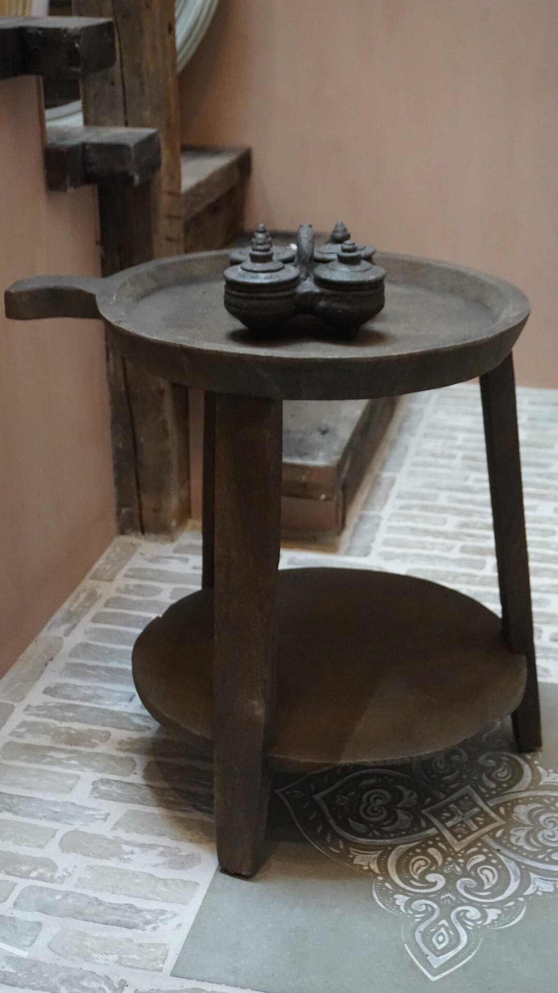 Luksa Home Collection Bijzettafel Hout Josefien Met Schaal H60xB50 Cm