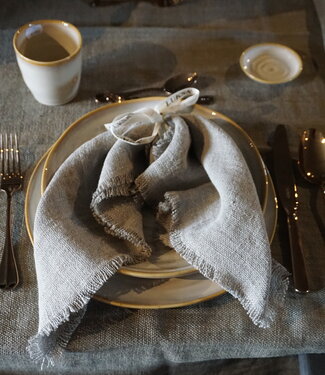 Luksa Home Collection Linnen Servet Azra | 2 Stuks | Beige | 45 x 45 cm