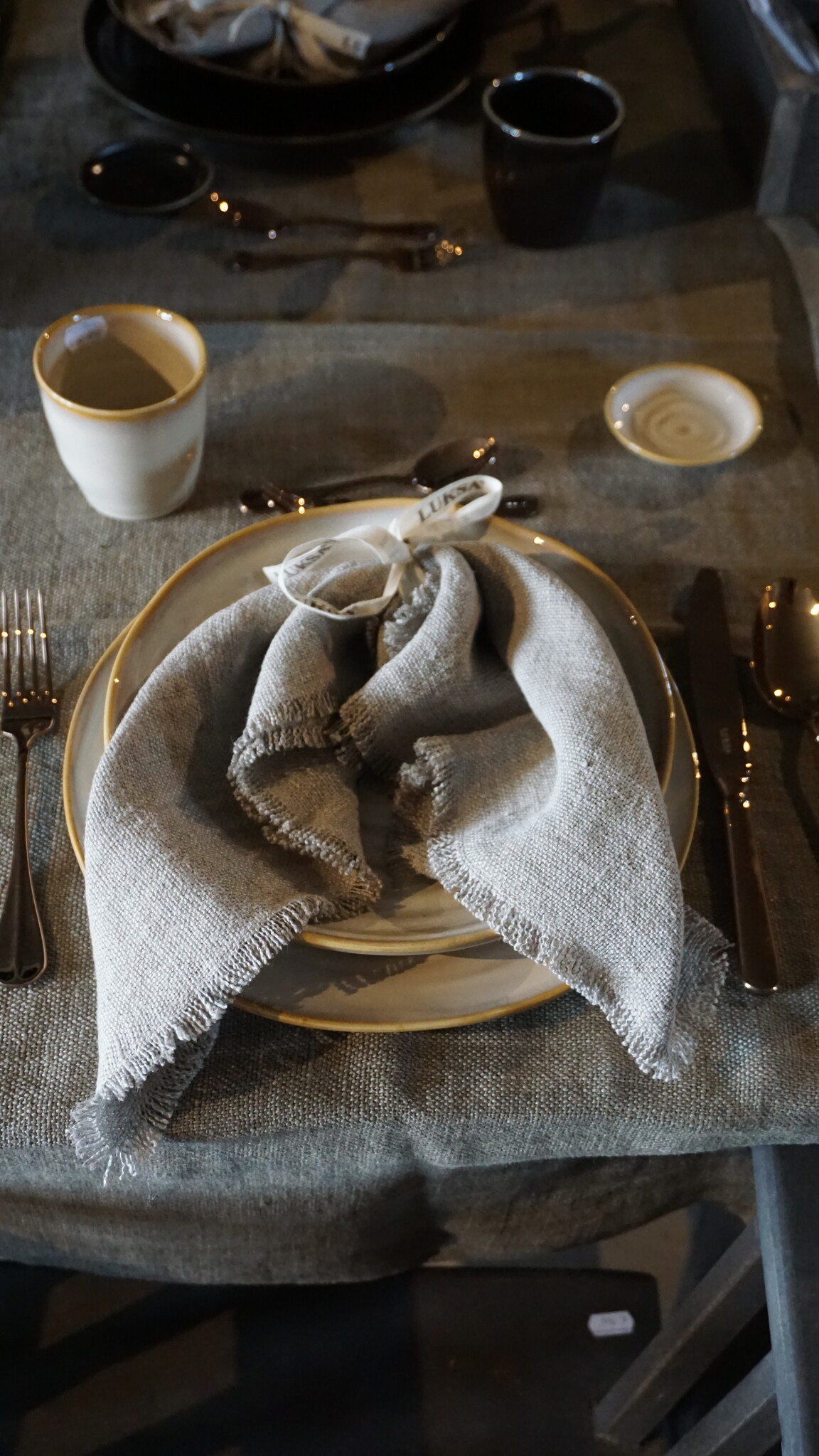 Luksa Home Collection Linnen Servet Azra | 2 Stuks | Beige | 45 x 45 cm