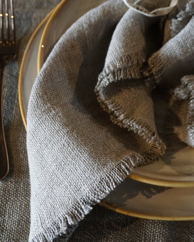 Luksa Home Collection Linnen Servet Azra | 2 Stuks | Beige | 45 x 45 cm