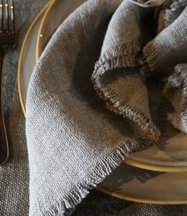 Luksa Home Collection Linnen Servet Azra | 2 Stuks | Beige | 45 x 45 cm