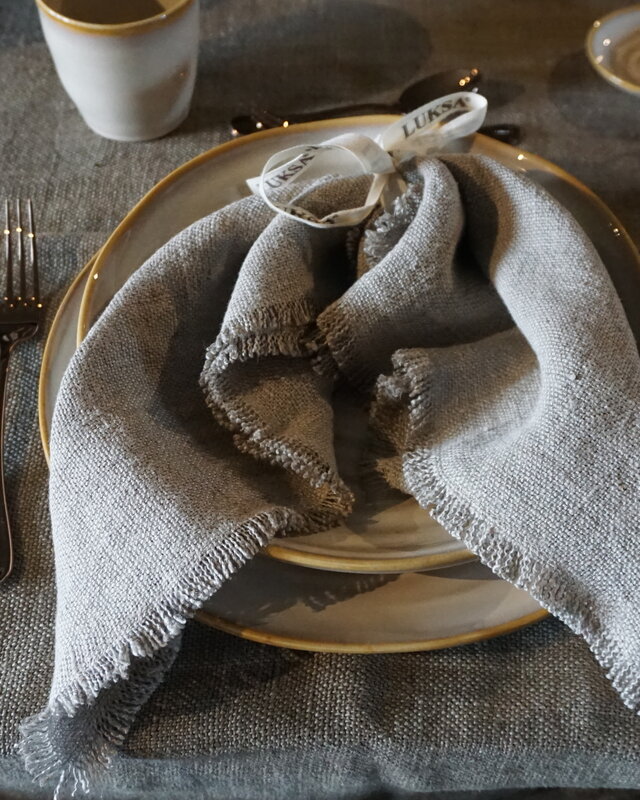 Luksa Home Collection Linnen Servet Azra | 2 Stuks | Beige | 45 x 45 cm