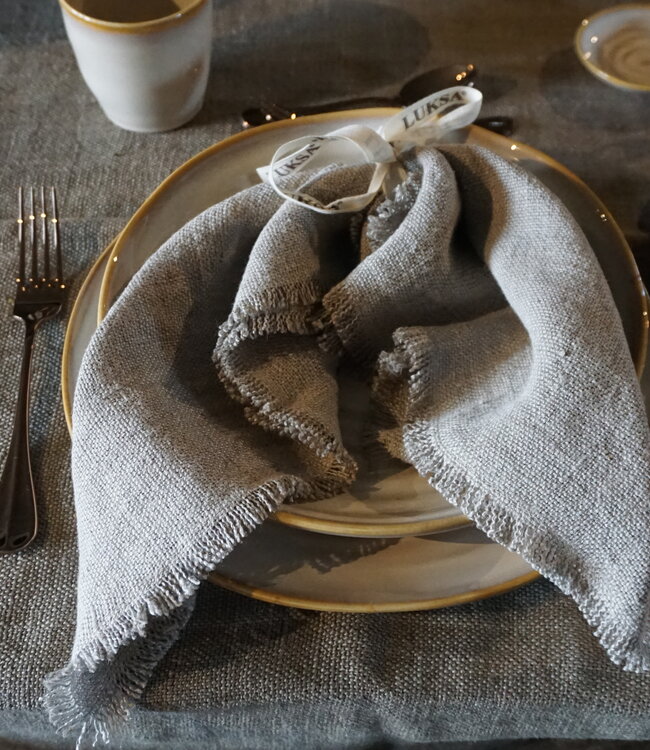 Luksa Home Collection Linnen Servet Azra | 2 Stuks | Beige | 45 x 45 cm
