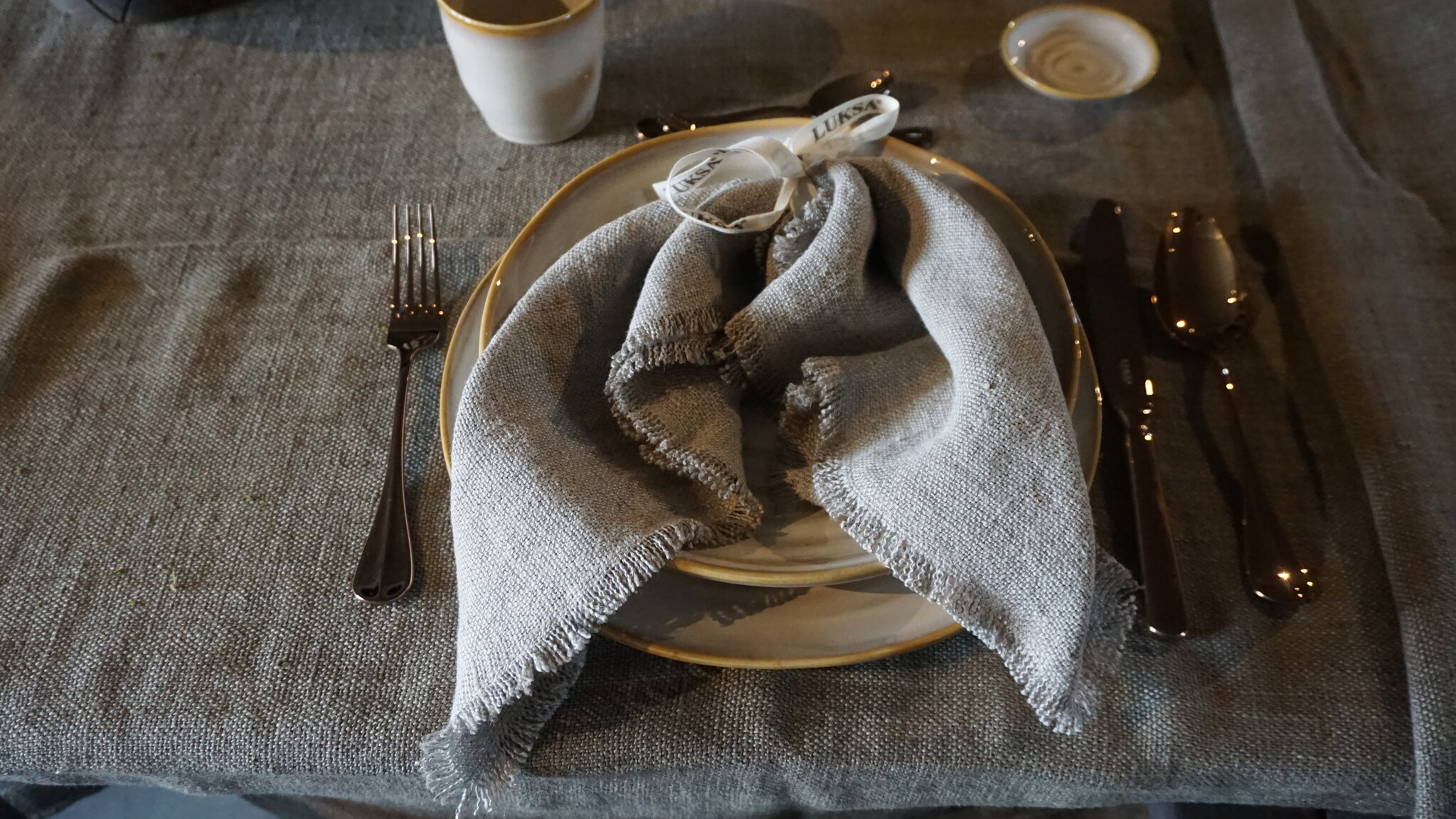Luksa Home Collection Linnen Servet Azra | 2 Stuks | Beige | 45 x 45 cm