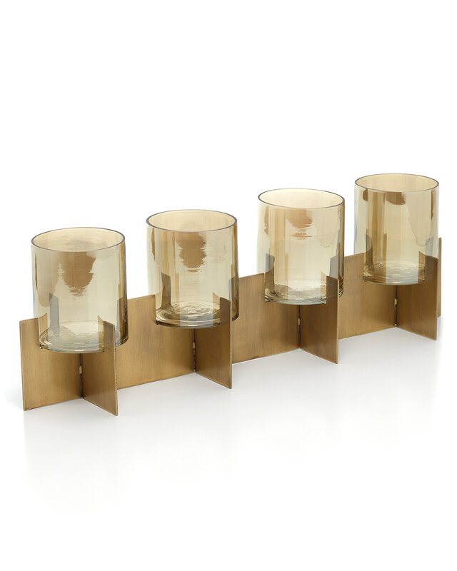 Bazar Bizar Antwerp De Quarta kandelaar - goud - H16,5xB53xD13 cm