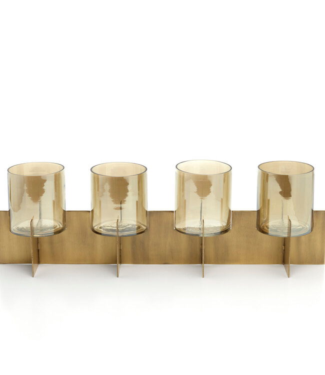 Bazar Bizar Antwerp De Quarta kandelaar - goud - H16,5xB53xD13 cm