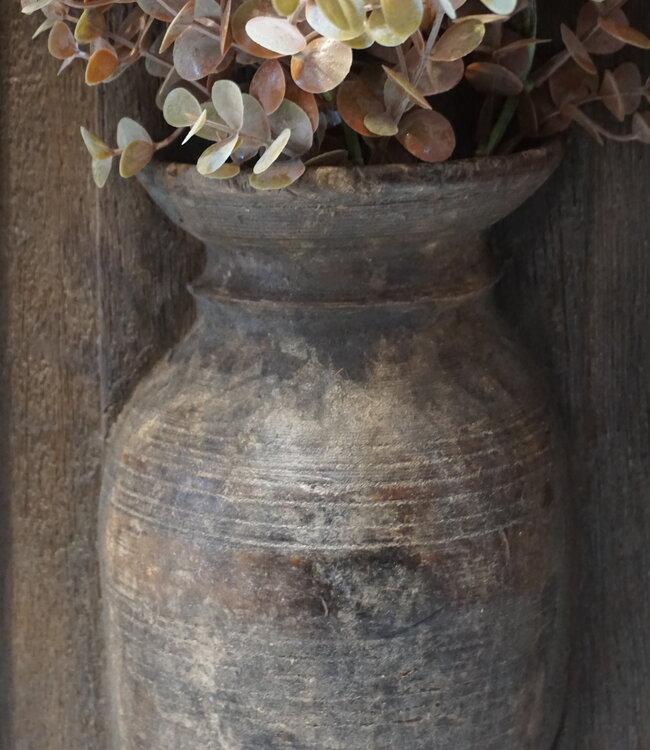 Rene Houtman Wandpaneel Met Vaas/Kruik | Houten Lijst | H51xB34,5 cm