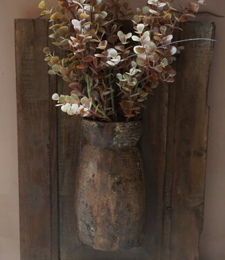 Rene Houtman Wandpaneel Met Vaas/Kruik | Houten Lijst  | H50xB33 cm