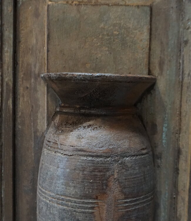 Rene Houtman Wandpaneel Met Vaas/Kruik | Houten Lijst  | H51xB32 cm