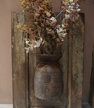 Rene Houtman Wandpaneel Met Vaas/Kruik | Houten Lijst  | H51xB32 cm