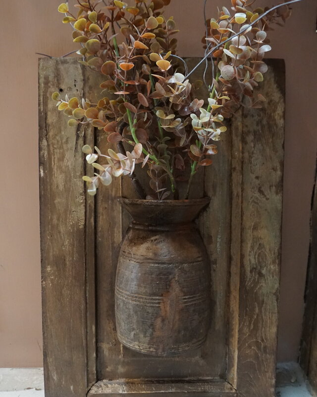 Rene Houtman Wandpaneel Met Vaas/Kruik | Houten Lijst | H51xB32 cm
