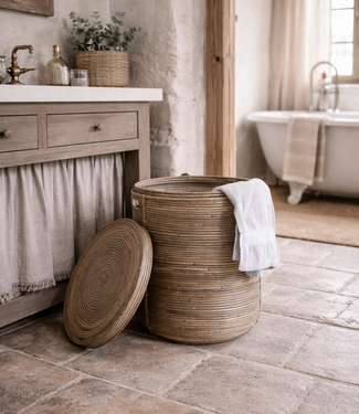 Rene Houtman Wasmand Rond Naturel Rotan | H66 x D55 cm