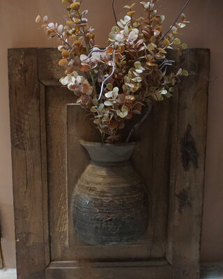 Rene Houtman Wandpaneel Met Vaas/Kruik | Houten Lijst | H52xB40 cm