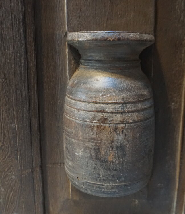 Rene Houtman Wandpaneel Met Vaas/Kruik | Houten Lijst | H56xB34 cm