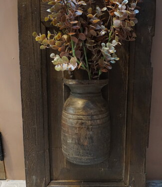 Rene Houtman Wandpaneel Met Vaas/Kruik | Houten Lijst | H56xB34 cm