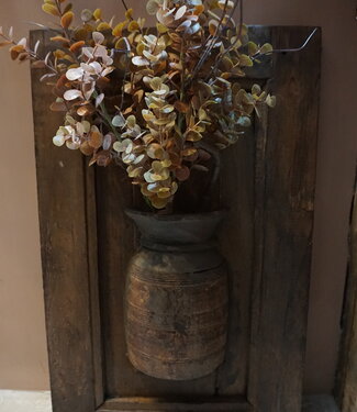 Rene Houtman Wandpaneel Met Vaas/Kruik | Houten Lijst | H52,5xB32,5 cm