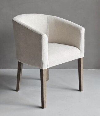 Luksa Home Collection Eetkamerstoel Sophie 100% Linnen - Taupe Of Beige