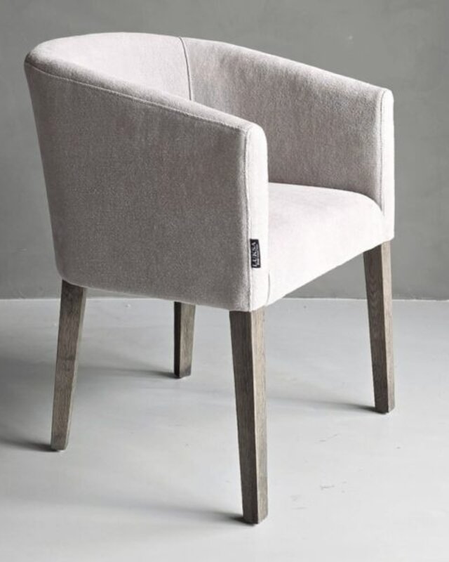 Luksa Home Collection Eetkamerstoel Sophie 100% Linnen - Taupe Of Beige