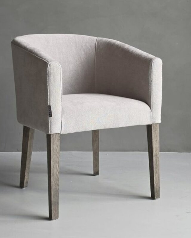 Luksa Home Collection Eetkamerstoel Sophie 100% Linnen - Taupe Of Beige