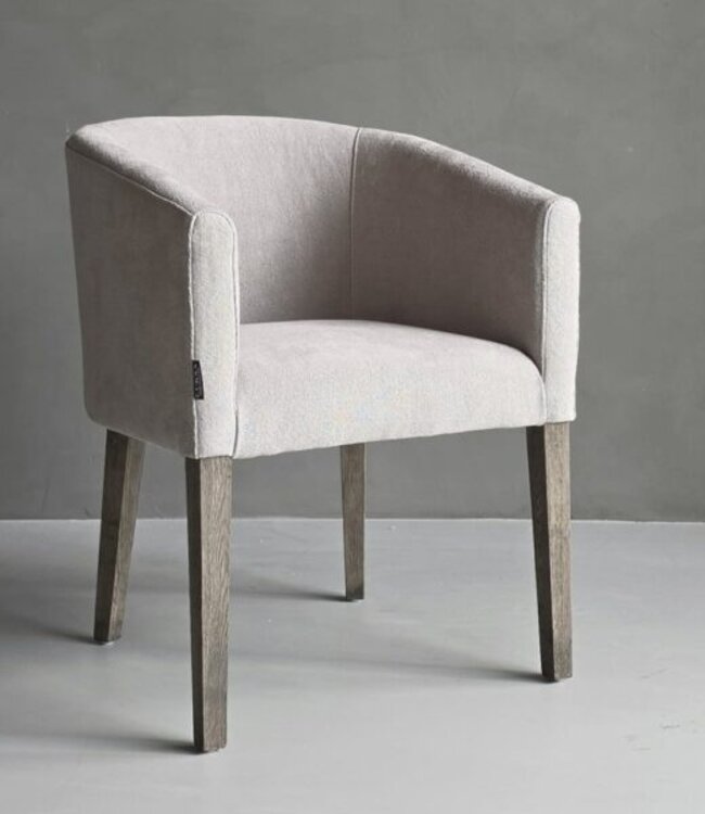 Luksa Home Collection Eetkamerstoel Sophie 100% Linnen - Taupe Of Beige