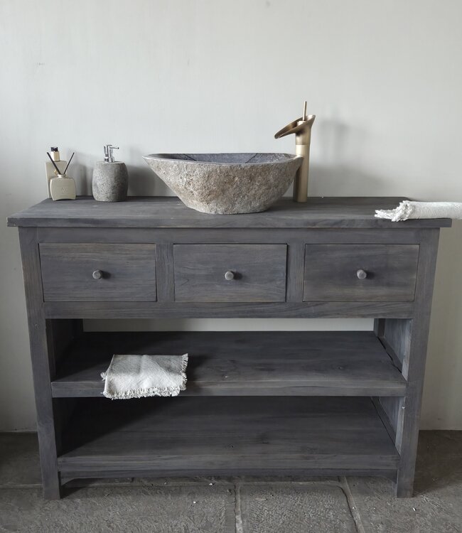 Rene Houtman Badkamermeubel Balano 3 Lades - Grijs 120x41x90 cm